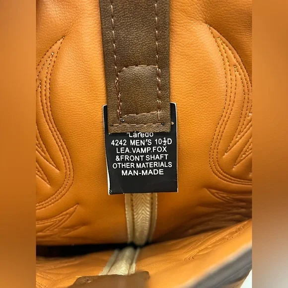NWOB- Laredo Brown Western Boots - Men’s 10.5 D - Picture 16 of 16